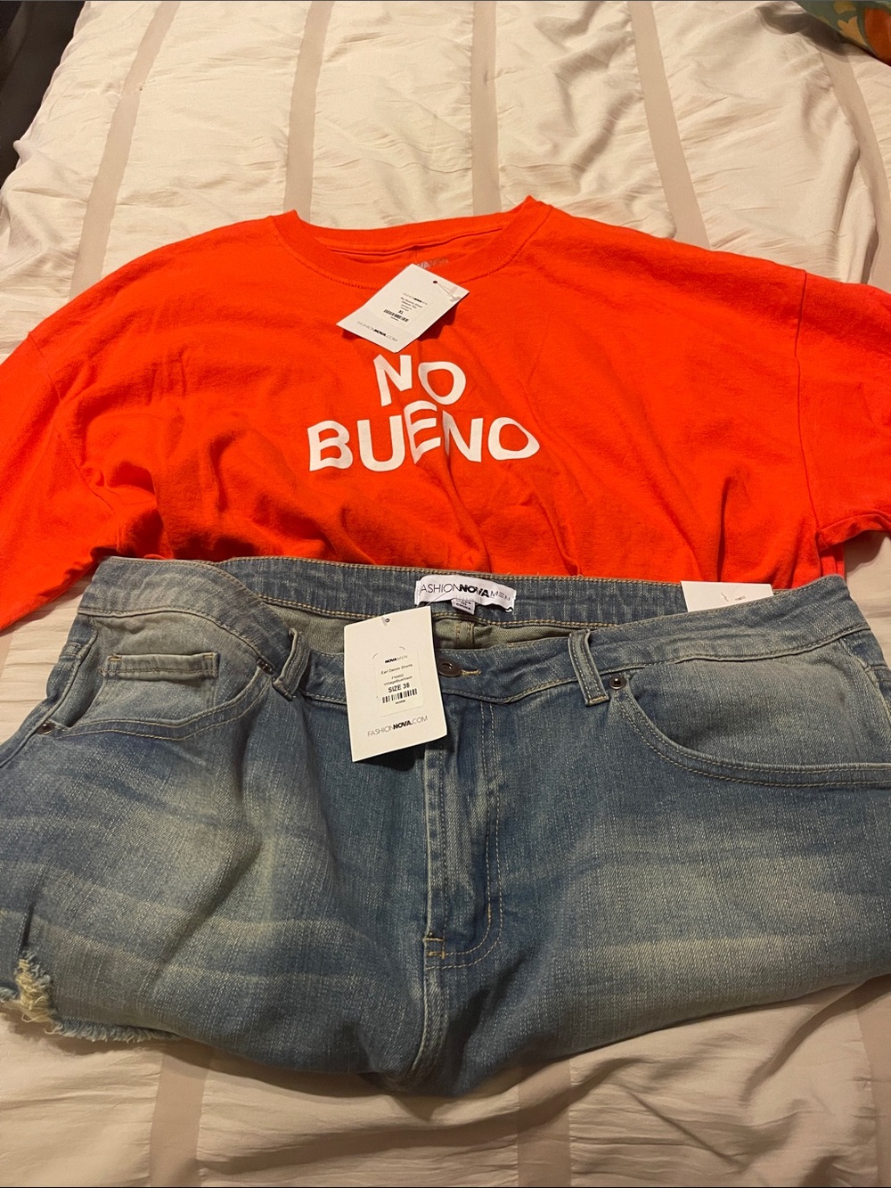 Fashion Nova Orange 'No Bueno' Graphic Tee